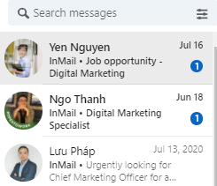 Quảng cáo tin nhắn InMail trên Linkedin