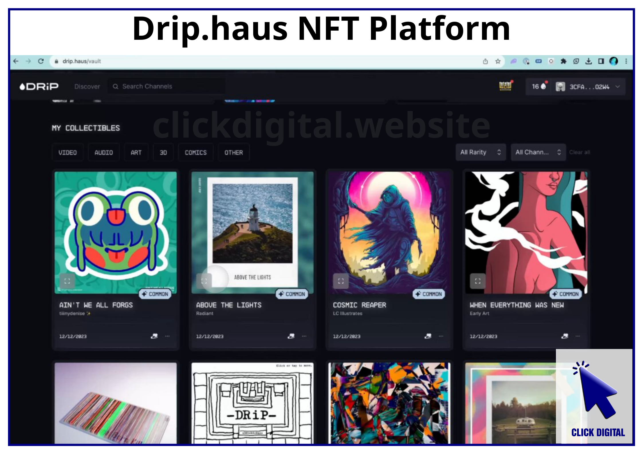 Săn NFT trên nền tảng Drip.haus, có thể là tiêu chí Airdrop Dymension $DYM