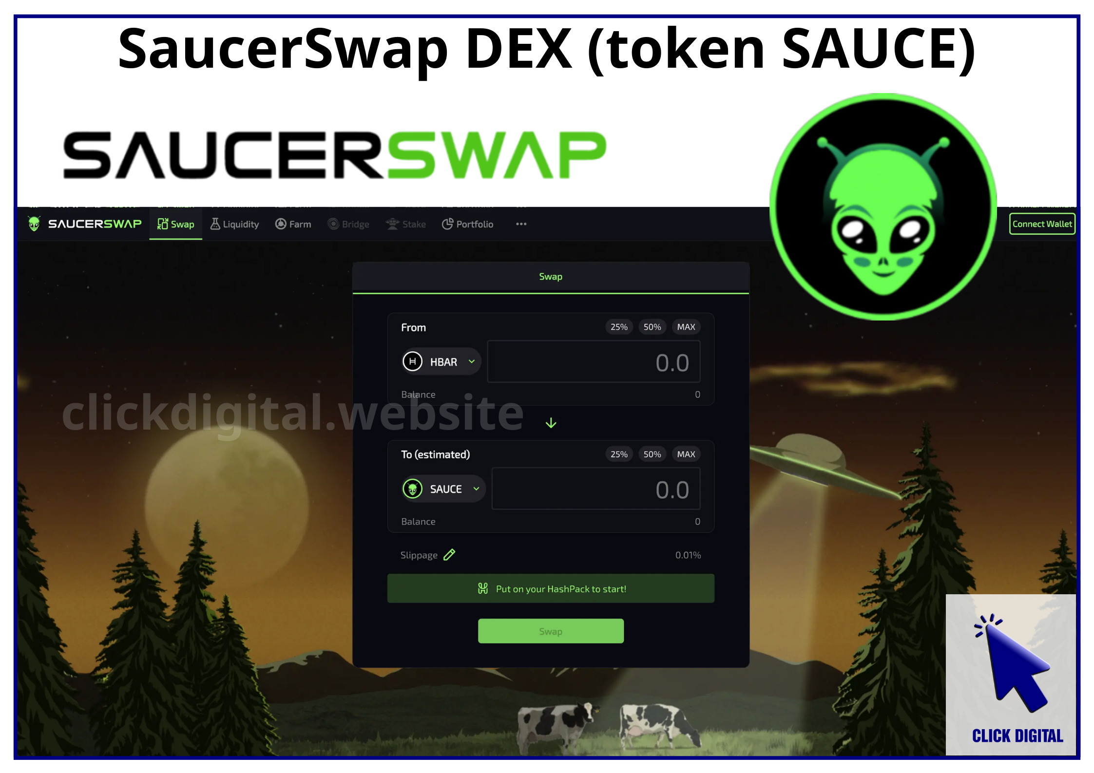 SaucerSwap DEX (token SAUCE)