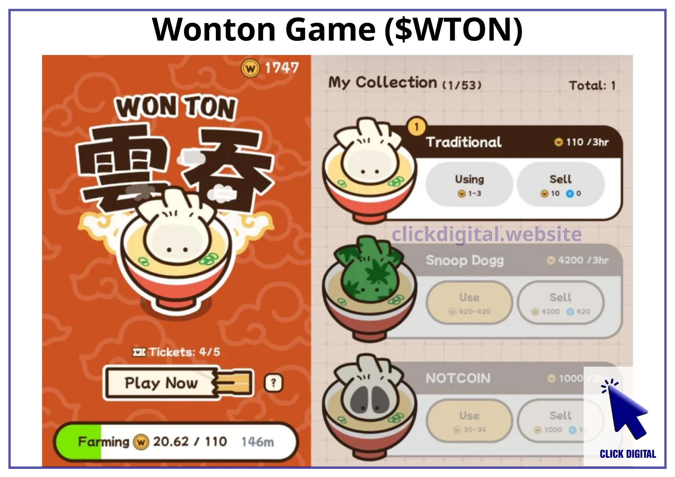 Cách săn airdrop $WTON của game Wonton tự động trên Telegram: Chơi game hoành thánh, bán ra thành token TON